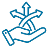 Icon of a hand with multiple paths
